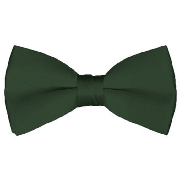 NYFASHION101 Men's Solid Color Adjustable Pre-Tied Bow Tie, Hunter Green