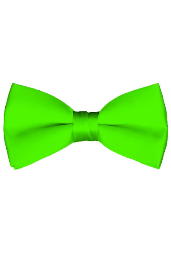 Men's Solid Color Adjustable Pre-Tied Bow Tie, Lime Green
