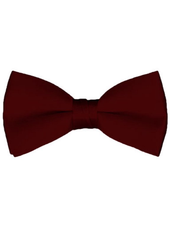 Men's Solid Color Adjustable Pre-Tied Bow Tie, Maroon