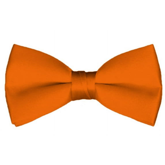 NYFASHION101 Men's Solid Color Adjustable Pre-Tied Bow Tie, Orange