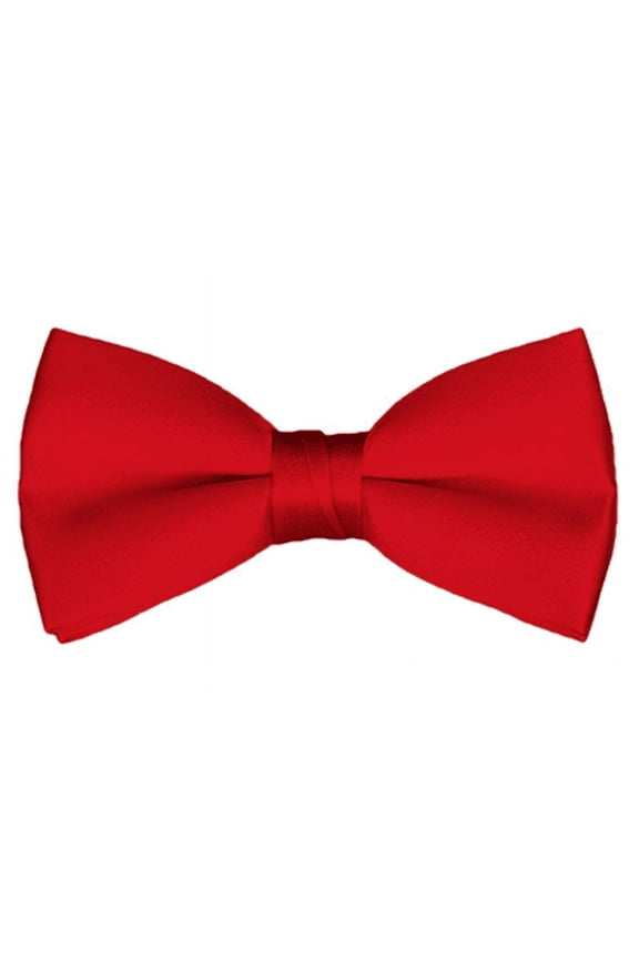 Men's Solid Color Adjustable Pre-Tied Bow Tie, Red