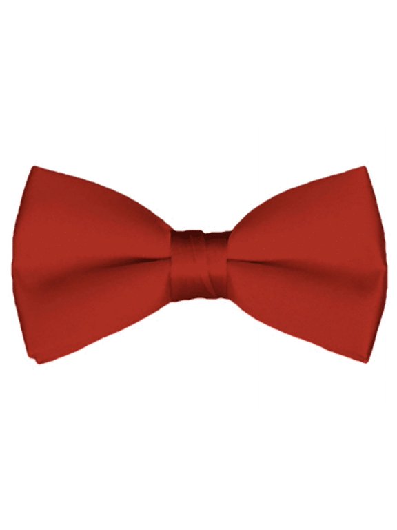 Men's Solid Color Adjustable Pre-Tied Bow Tie, Rust