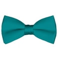 thumbnail image 1 of NYFASHION101 Men's Solid Color Adjustable Pre-Tied Bow Tie, Teal Green, 1 of 1