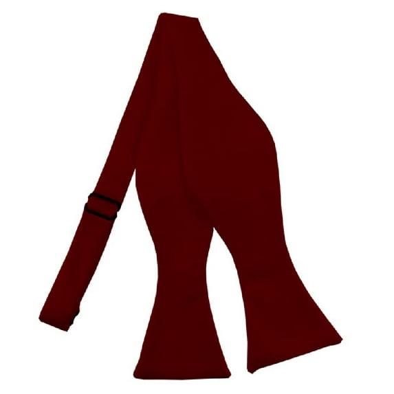 NYFASHION101 Men's Solid Color Adjustable Self-Tie Bow Tie, Burgundy