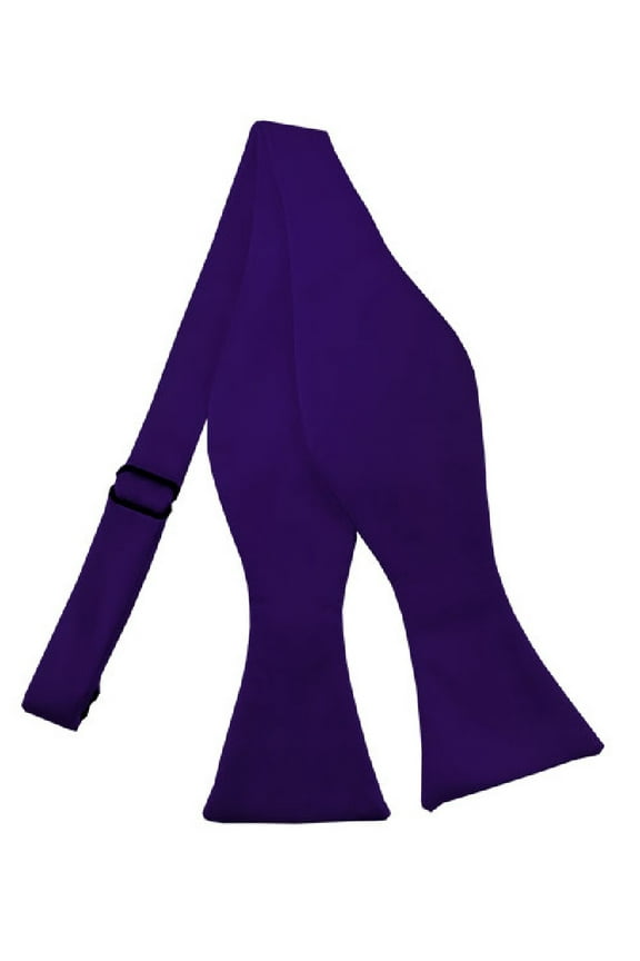 Men's Solid Color Adjustable Self-Tie Bow Tie, Deep Purple