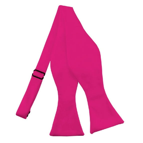 NYFASHION101 Men's Solid Color Adjustable Self-Tie Bow Tie, Fuchsia