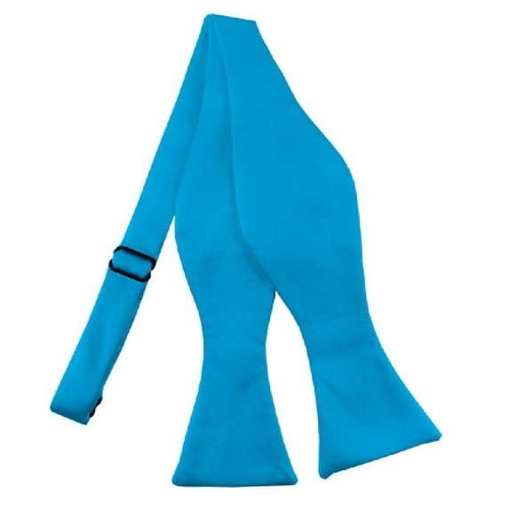 NYFASHION101 Men's Solid Color Adjustable Self-Tie Bow Tie, Turquoise
