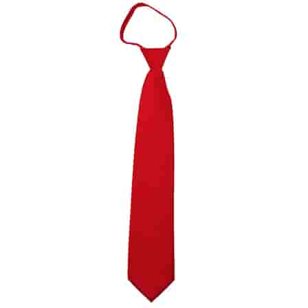 NYFASHION101 Men's Solid Color Formal Zipper Tie, Red, 17"