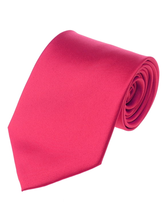 Men's Solid Color Polyester Tie PS02-Fuchsia