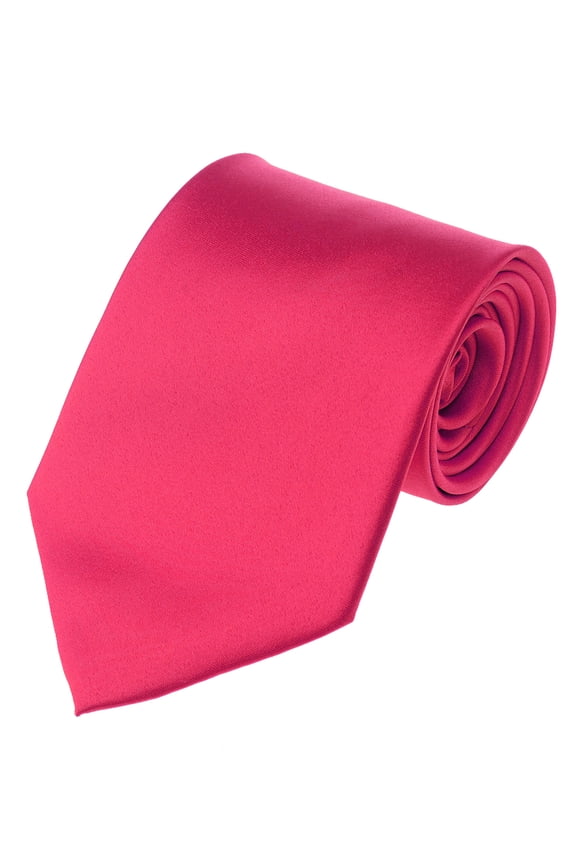 Men's Solid Color Polyester Tie PS02-Fuchsia