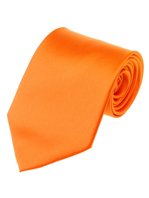 Men's Solid Color Polyester Tie PS03-Orange