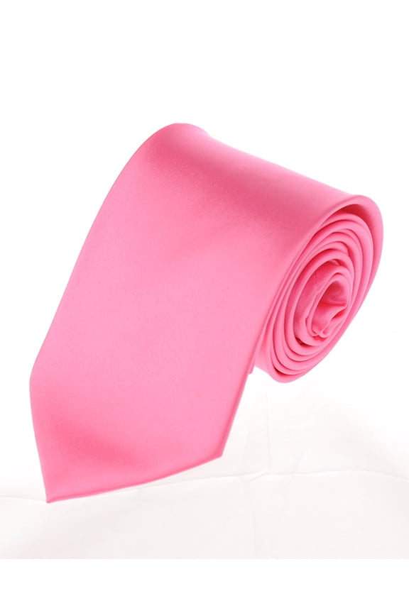 Men's Solid Color Polyester Tie PS05-Hot Pink