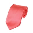 thumbnail image 1 of NYFASHION101 Men's Solid Color Polyester Tie PS06-Coral Rose, 1 of 3