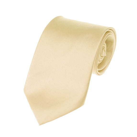 NYFASHION101 Men's Solid Color Polyester Tie PS21-Cream