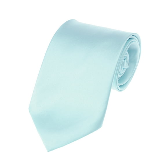 NYFASHION101 Men's Solid Color Polyester Tie PS26-Powder Blue