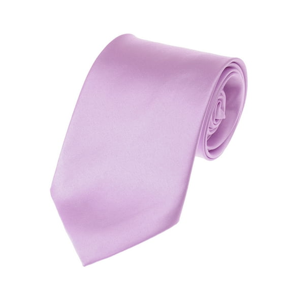 NYFASHION101 Men's Solid Color Polyester Tie PS28-Lavender