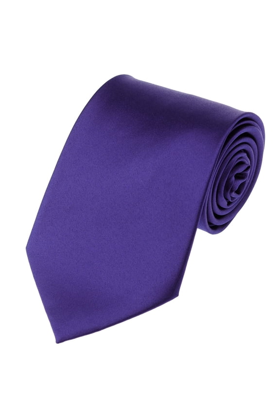 Men's Solid Color Polyester Tie PS31-Dark Purple