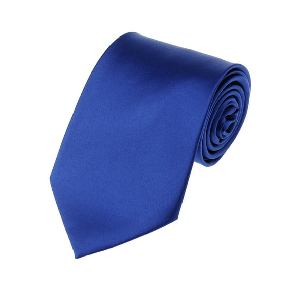 NYFASHION101 Men's Solid Color Polyester Tie PS36-Royal Blue
