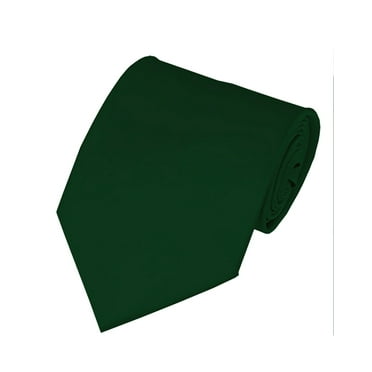 NYFASHION101 Men's Solid Color Polyester Tie PS37-Green