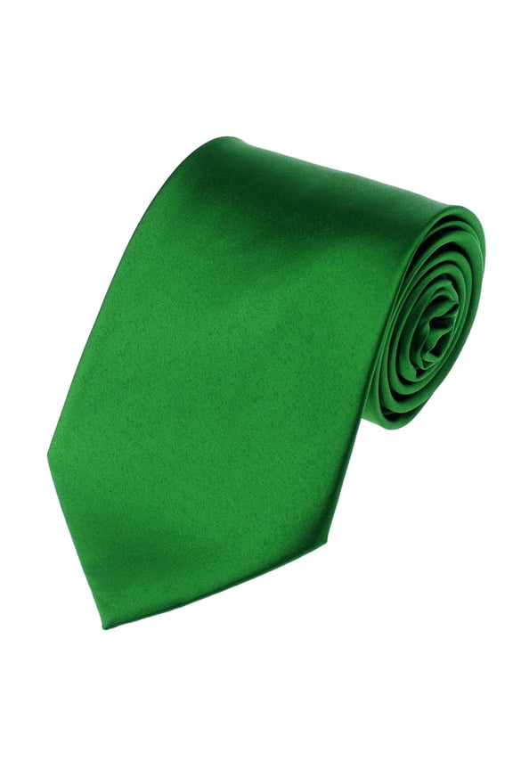 Men's Solid Color Polyester Tie PS38-Kelly Green