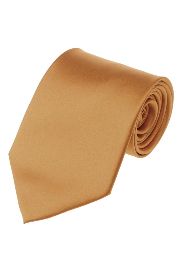 Men's Solid Color Polyester Tie PS44-Copper