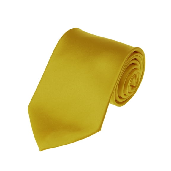 NYFASHION101 Men's Solid Color Polyester Tie PS47-Mustard