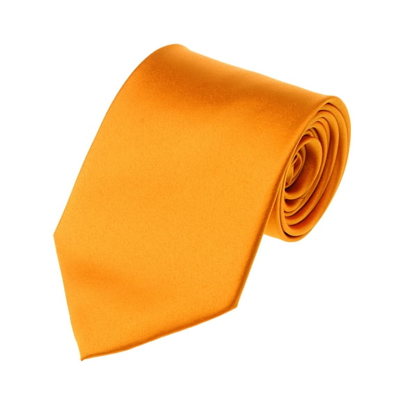 NYFASHION101 Men's Solid Color Polyester Tie PS48-Golden Yellow