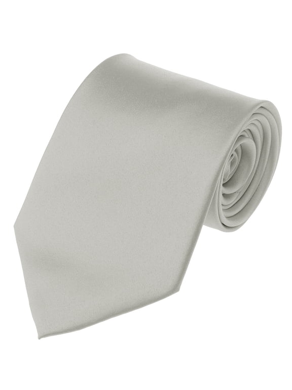 Men's Solid Color Polyester Tie PS50-Silver