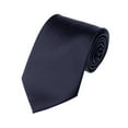 thumbnail image 1 of NYFASHION101 Men's Solid Color Polyester Tie PS53-Navy Blue, 1 of 3