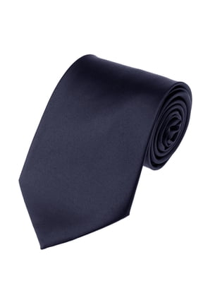 Men's Solid Color Polyester Tie PS53-Navy Blue