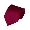 thumbnail image 1 of NYFASHION101 Men's Solid Color Polyester Tie PS57-Raspberry, 1 of 1