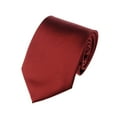 thumbnail image 1 of NYFASHION101 Men's Solid Color Polyester Tie PS64-Crimson, 1 of 3