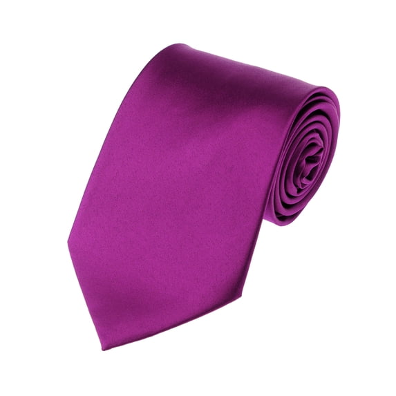 NYFASHION101 Men's Solid Color Polyester Tie PS69-Violet