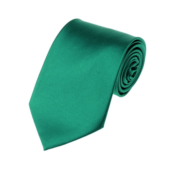 NYFASHION101 Men's Solid Color Polyester Tie PS84-Teal Green