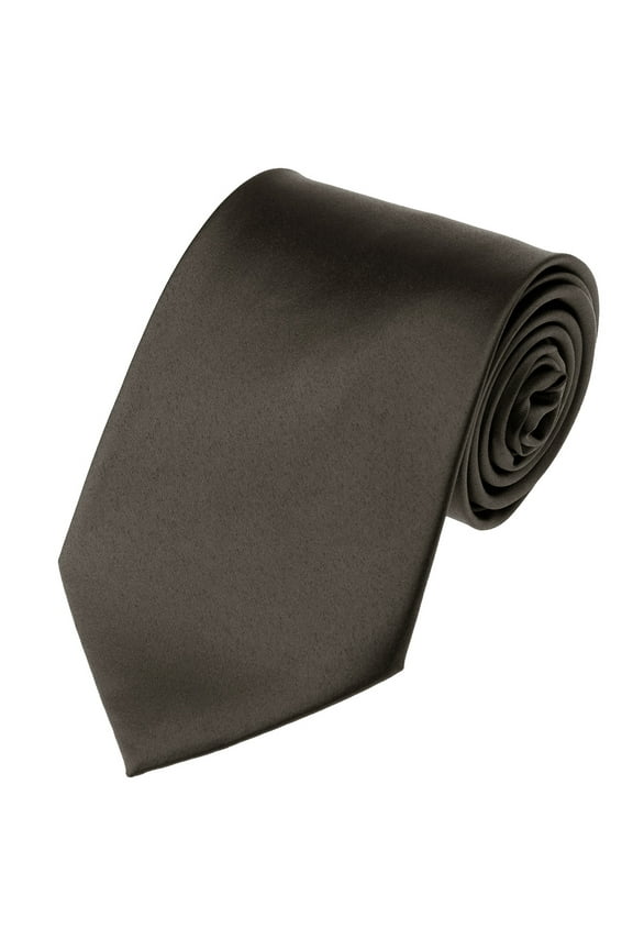 Men's Solid Color Polyester Tie PS90-Charcoal Gray