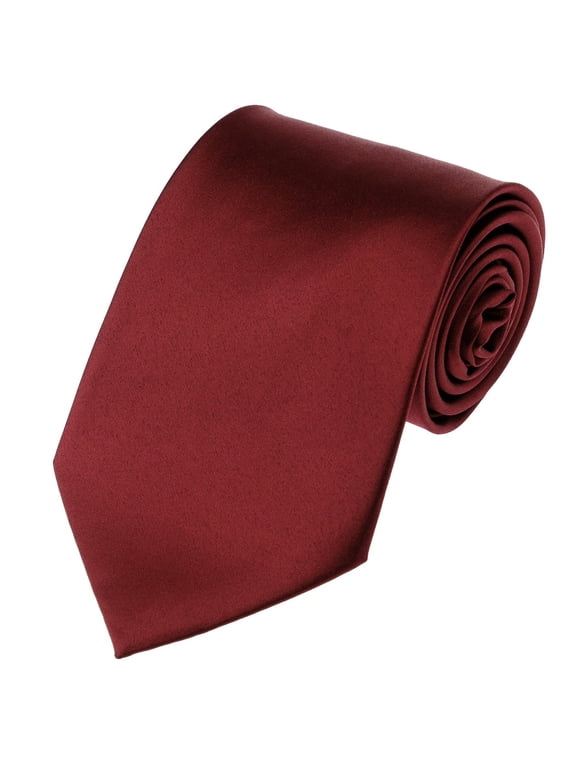 Men's Solid Color Polyester Tie PS93-Maroon
