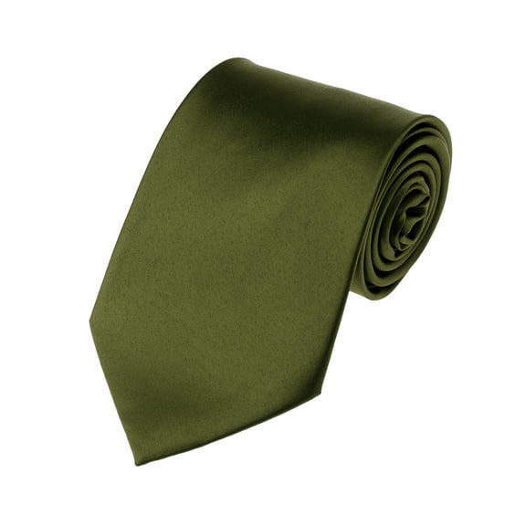 NYFASHION101 Men's Solid Color Polyester Tie PS96-Hunter Green