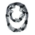 thumbnail image 1 of NYFASHION101® Silver-Tone Beaded Skinny Fishnet Infinity Loop Scarf - Black, 1 of 4