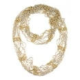 thumbnail image 1 of NYFASHION101® Silver-Tone Beaded Skinny Fishnet Infinity Loop Scarf - Gold, 1 of 4