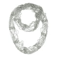 thumbnail image 1 of NYFASHION101® Silver-Tone Beaded Skinny Fishnet Infinity Loop Scarf - Silver, 1 of 4