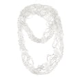thumbnail image 1 of NYFASHION101® Silver-Tone Beaded Skinny Fishnet Infinity Loop Scarf - White, 1 of 4