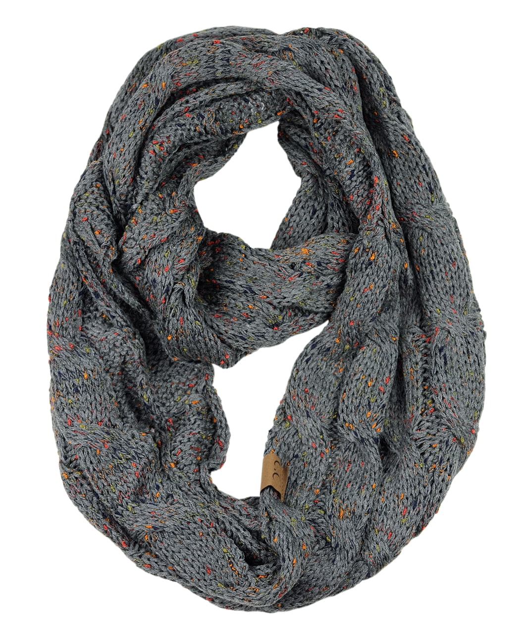 NYFASHION101 Soft Warm Chunky Cable Knit Infinity Loop Scarf - Confetti ...