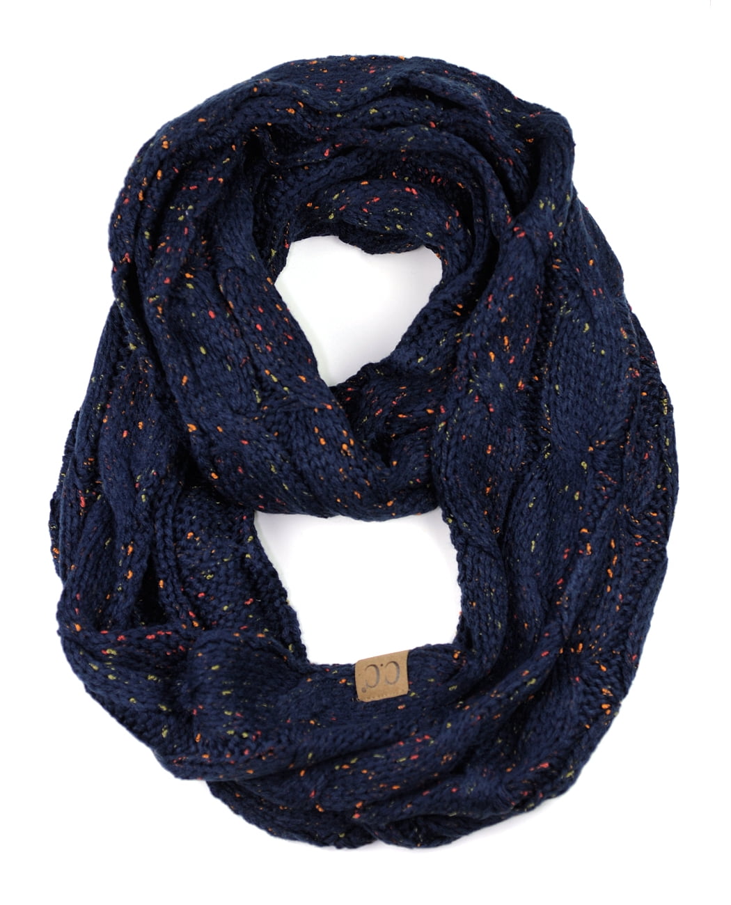 NYFASHION101 Soft Warm Chunky Cable Knit Infinity Loop Scarf - Confetti ...