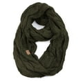 thumbnail image 1 of NYFASHION101 Soft Warm Chunky Cable Knit Infinity Loop Scarf - Dark Olive, 1 of 3