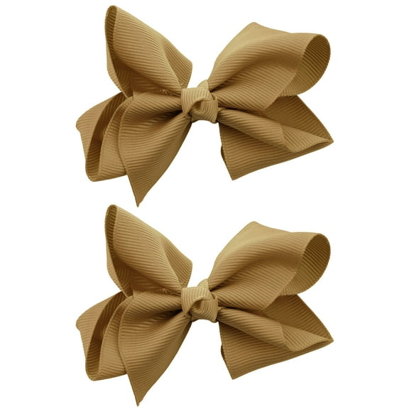 NYFASHION101 Toddlers' Girls' Smooth Grosgrain Ribbon Bow Alligator Clip, Beige