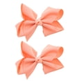 thumbnail image 1 of NYFASHION101 Toddlers' Girls' Smooth Grosgrain Ribbon Bow Alligator Clip, Peach, 1 of 2