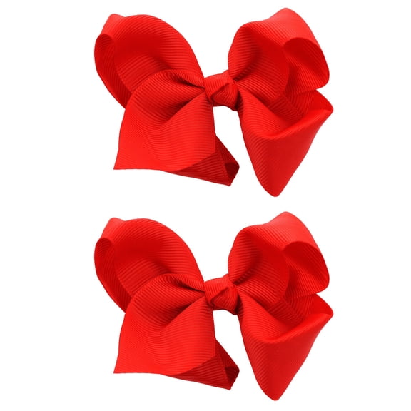 NYFASHION101 Toddlers' Girls' Smooth Grosgrain Ribbon Bow Alligator Clip, Red
