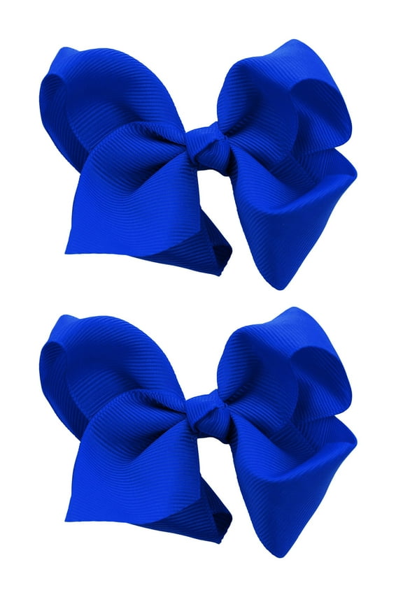 Toddlers' Girls' Smooth Grosgrain Ribbon Bow Alligator Clip, Royal Blue