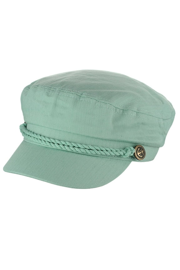 Unisex 100% Cotton Greek Fisherman Sailor Fiddler Driver Cap Hat, Mint