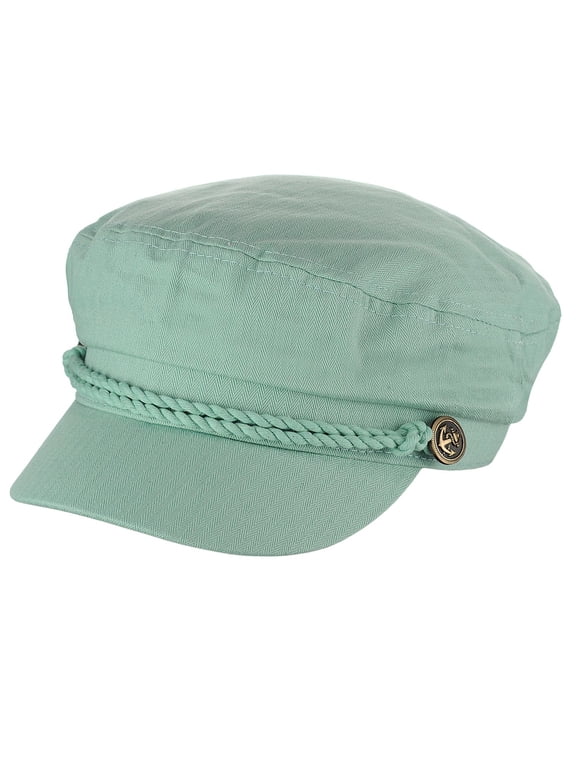 Unisex 100% Cotton Greek Fisherman Sailor Fiddler Driver Cap Hat, Mint